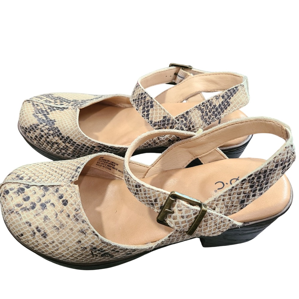 b.o.c. Born Concept Womens Snakeskin Leather Mary Jane Heels Tan  6M